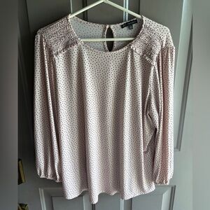 Adrianna Papell Pink Polka Dot Blouse
